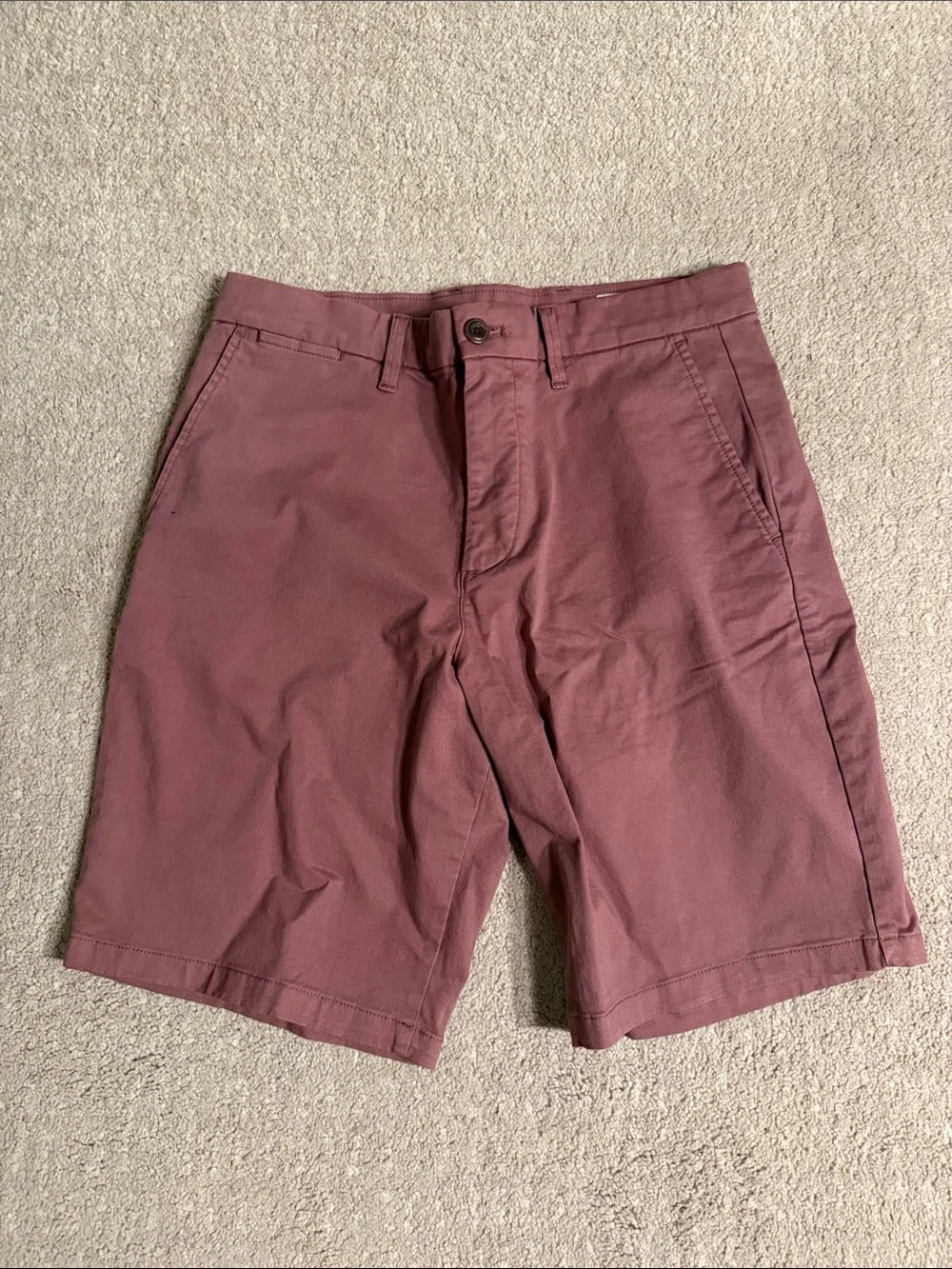 Men's Flat Front Cotton Shorts in Dusty Rose - Picture 1 of 3